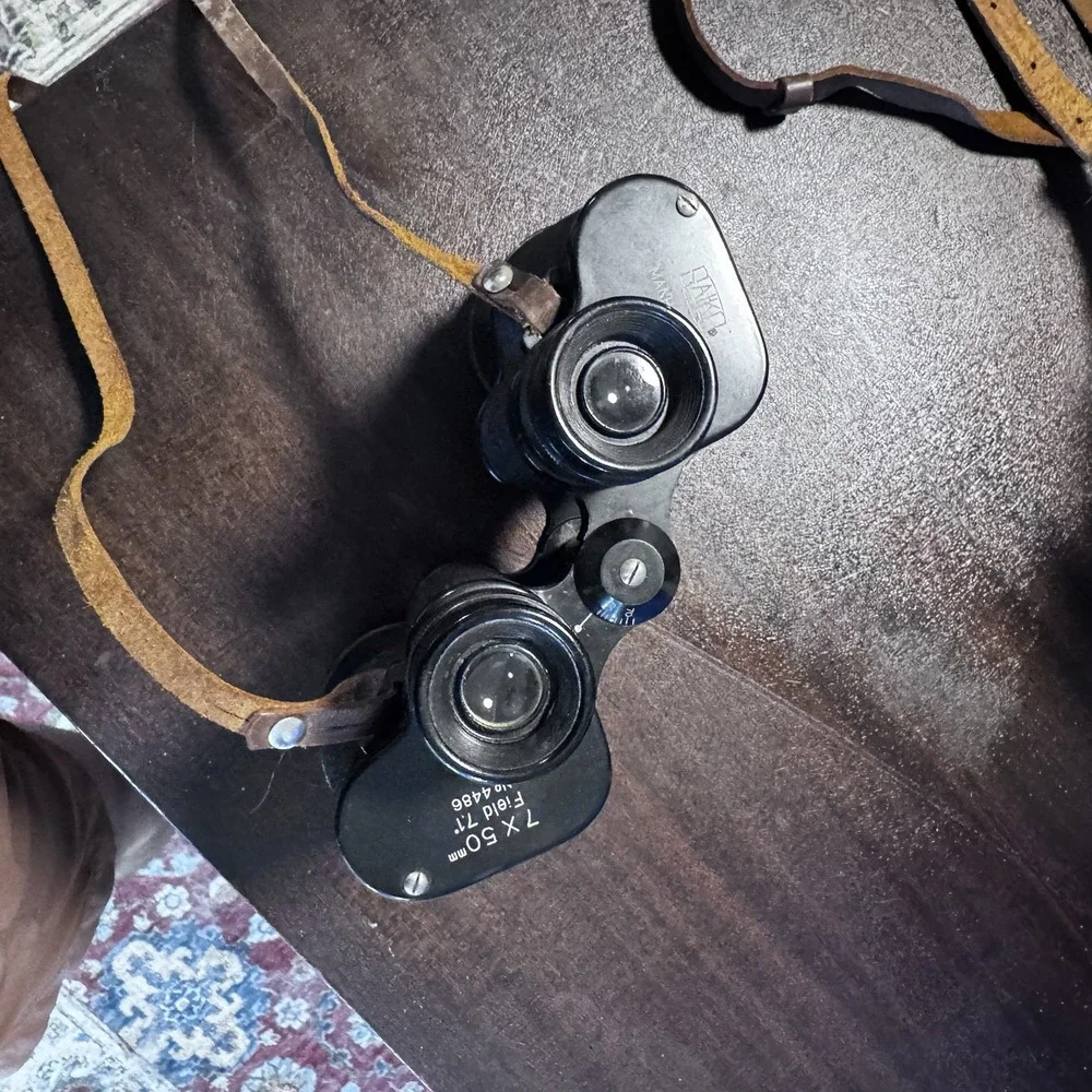 Vintage Baky Manhattan 7x50 Field 7.1° Binoculars Japan w/ Leather Case